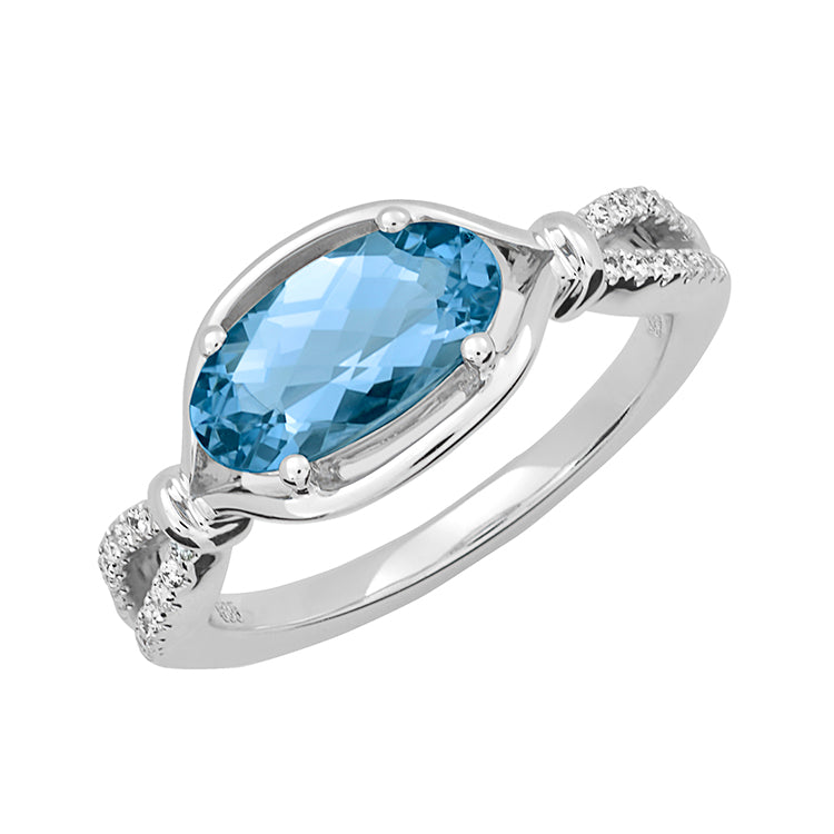 Chatham lab-grown aqua blue spinel ring, style CR12397WAQ