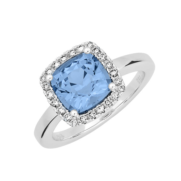 Chatham lab-grown aqua blue spinel ring, style CR12429WAQ