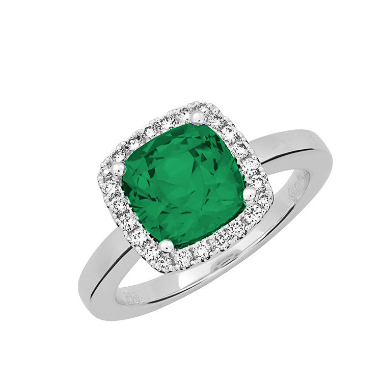 Chatham lab-grown emerald ring, style CR12429WEM