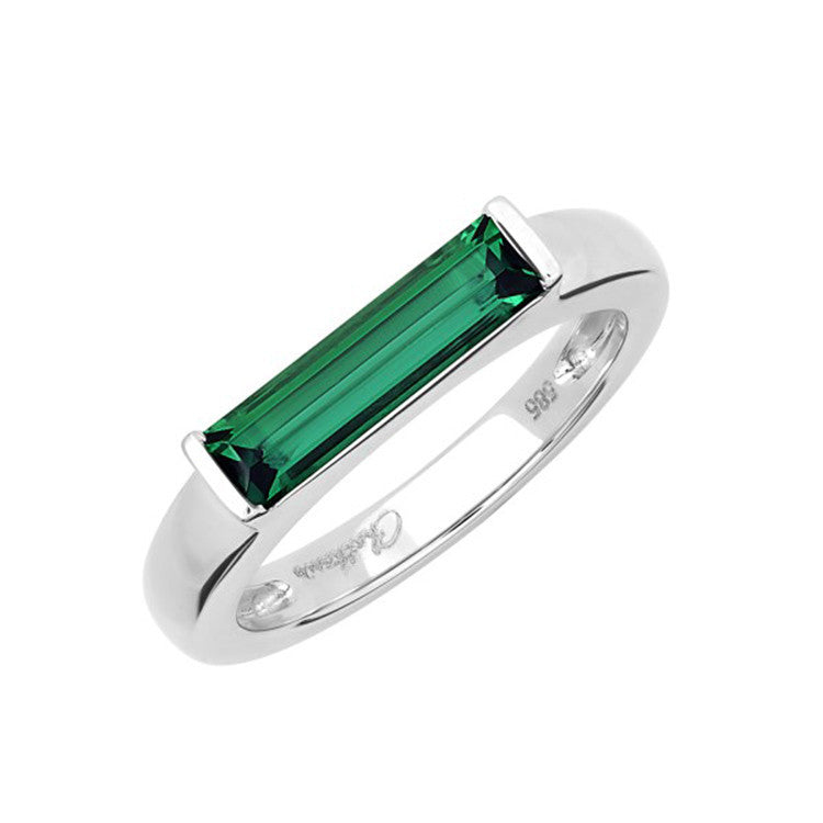 Non-traditional Lab Emerald Engagement Ring | LUO
