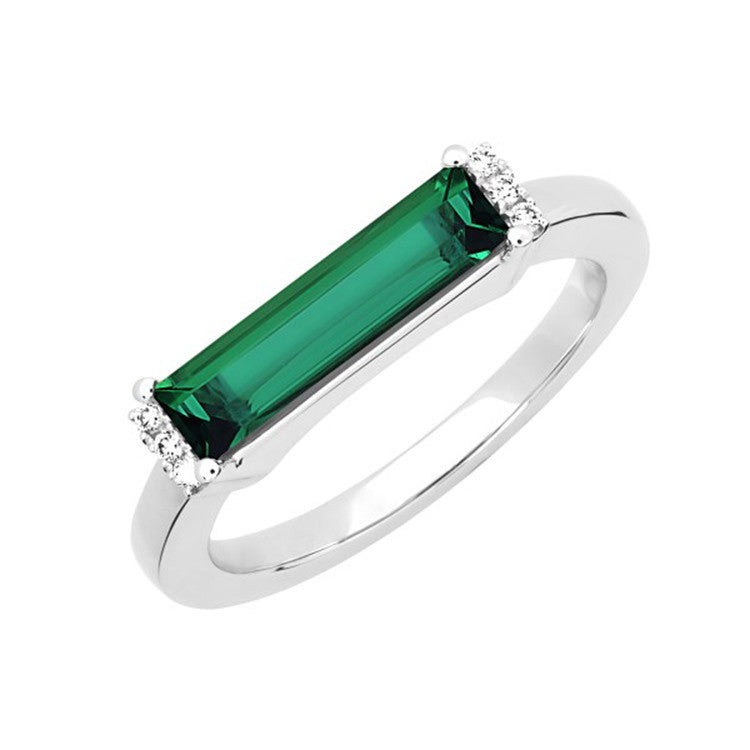 Chatham lab-grown emerald ring, style CR13126WEM
