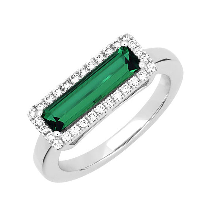 Chatham lab-grown emerald ring, style CR13127WEM