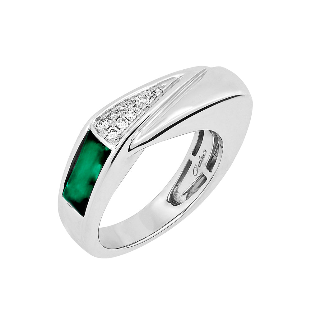 Chatham lab-grown emerald ring, style CR14230WEM