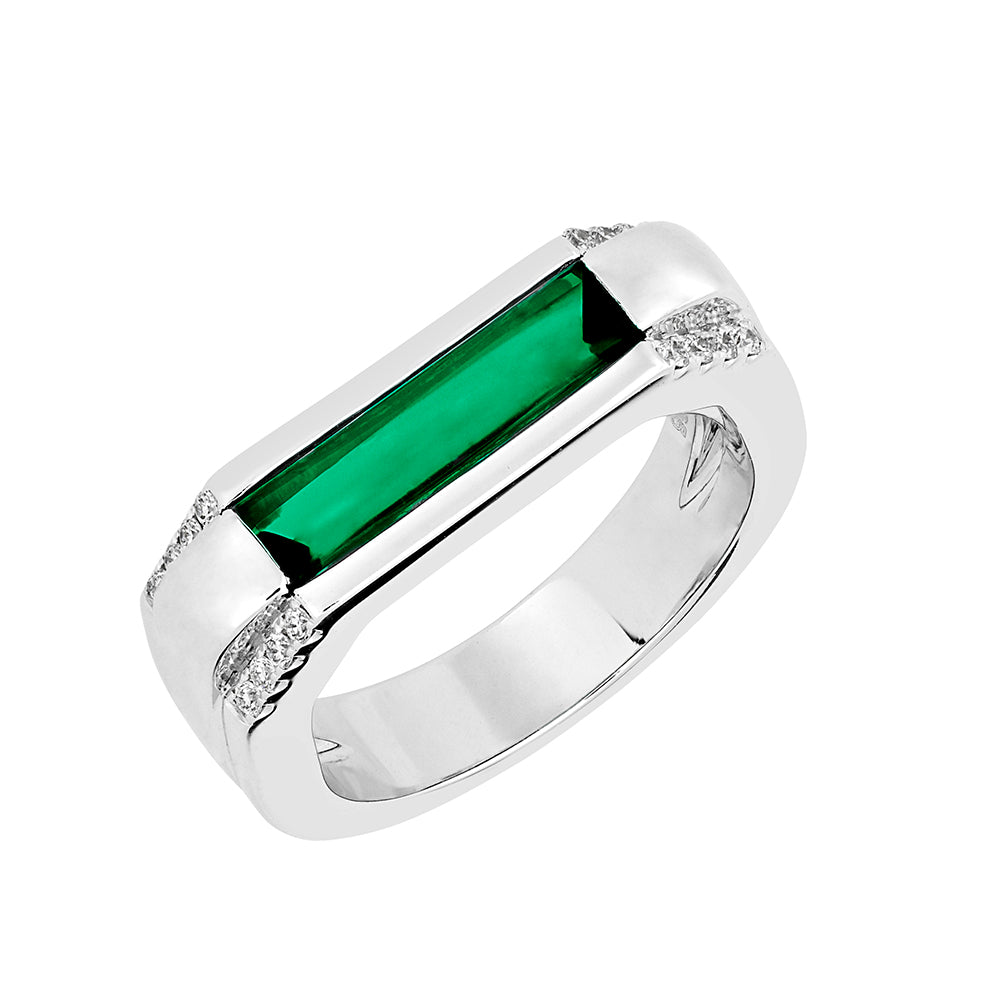 Chatham lab-grown emerald ring, style CR14231WEM