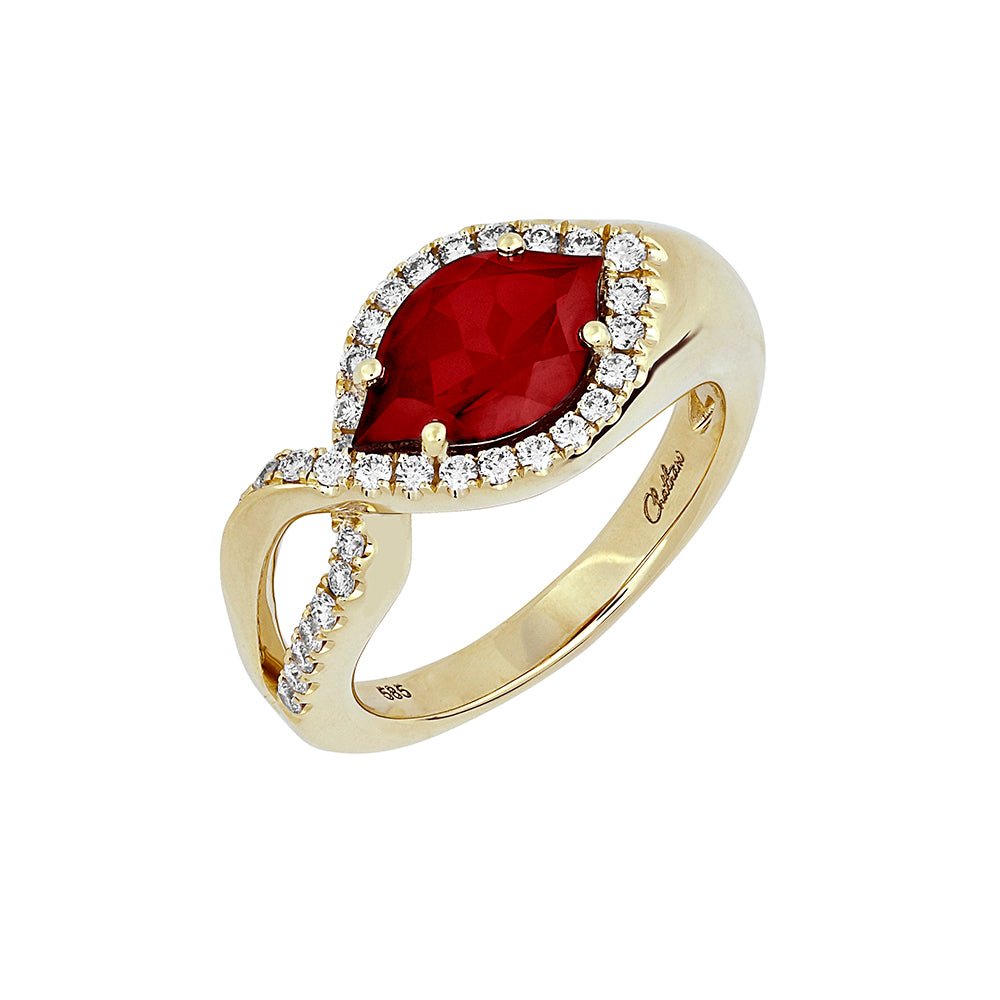 Chatham lab-grown ruby ring, style CR14284YRU
