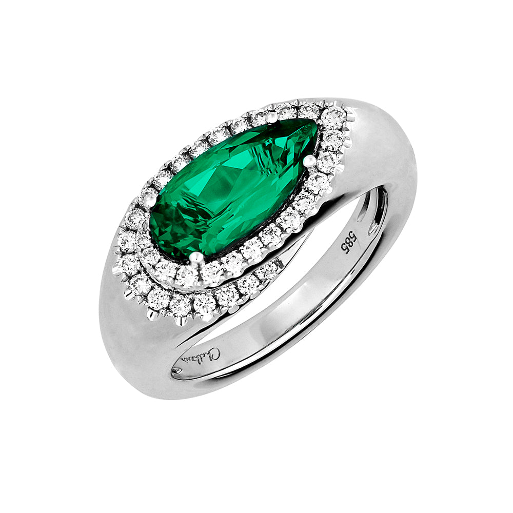 Chatham lab-grown emerald ring, style CR14293WEM