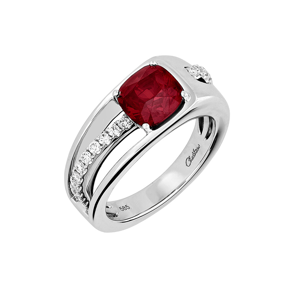 Chatham lab-grown ruby ring, style CR14299WRU