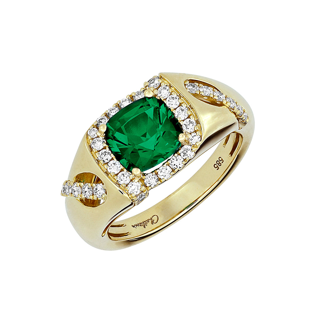 Chatham lab-grown emerald ring, style CR14302YEM