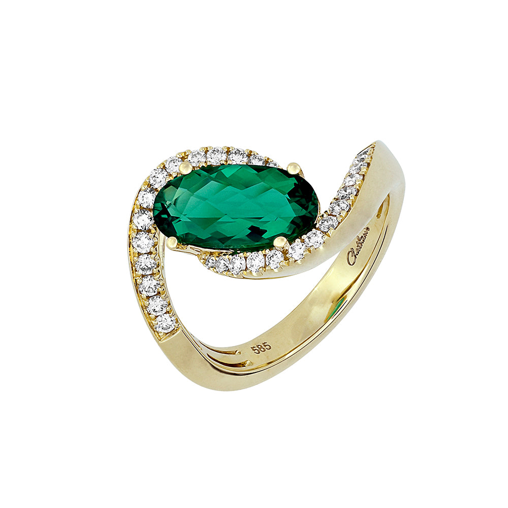 Chatham lab-grown emerald ring, style CR14306YEM