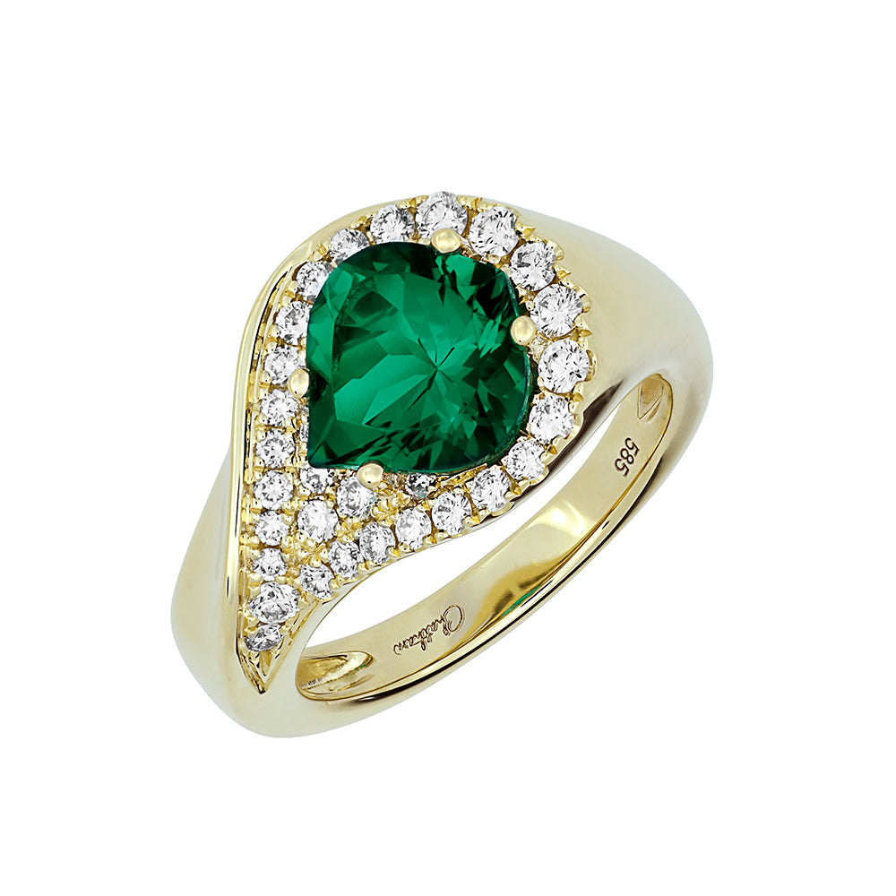 Chatham lab-grown emerald ring, style CR14313YEM