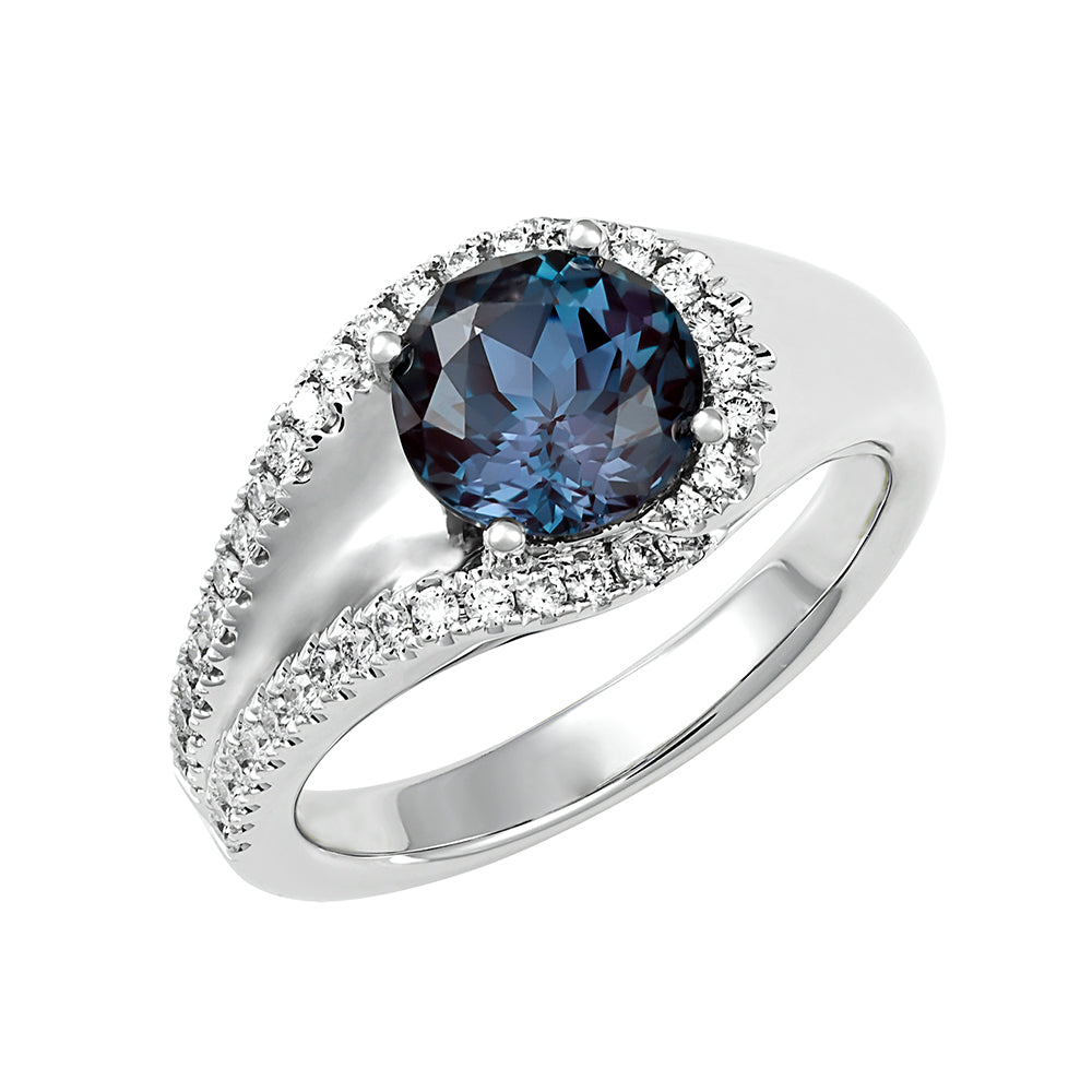 Chatham lab-grown alexandrite ring, style CR14581WAL