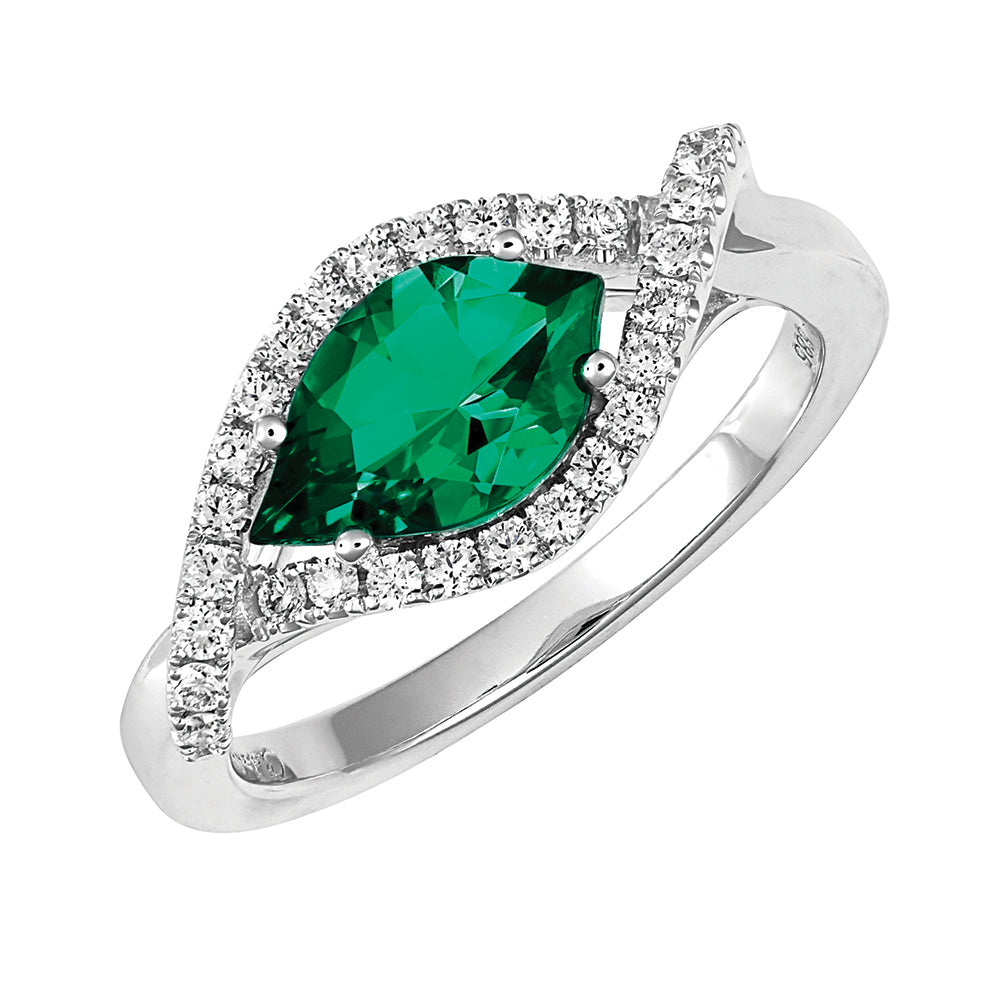 Chatham lab-grown emerald ring, style CR14587WEM