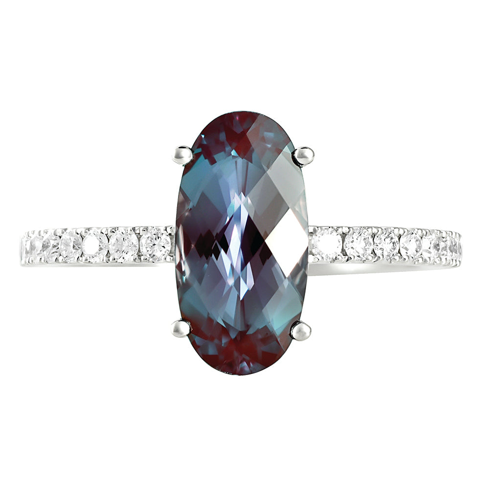 Chatham lab-grown alexandrite ring, style CR14590WAL