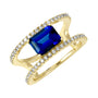 Chatham lab-grown blue sapphire ring, style CR14835YBS