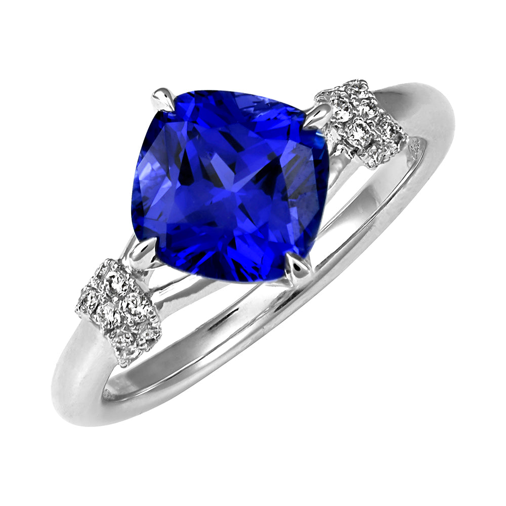 Chatham lab-grown blue sapphire ring, style CR14838WBS