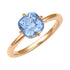 Chatham lab-grown aqua blue spinel ring in 14k rose gold, style CR14843RAQ