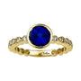 Chatham lab-grown blue sapphire ring in 14k yellow gold, style CR14850YBS
