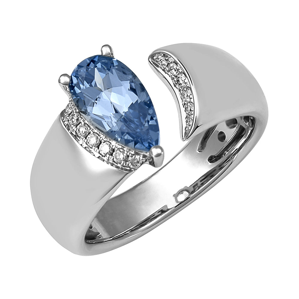 Chatham lab-grown aqua blue spinel ring, style CR14856WAQ