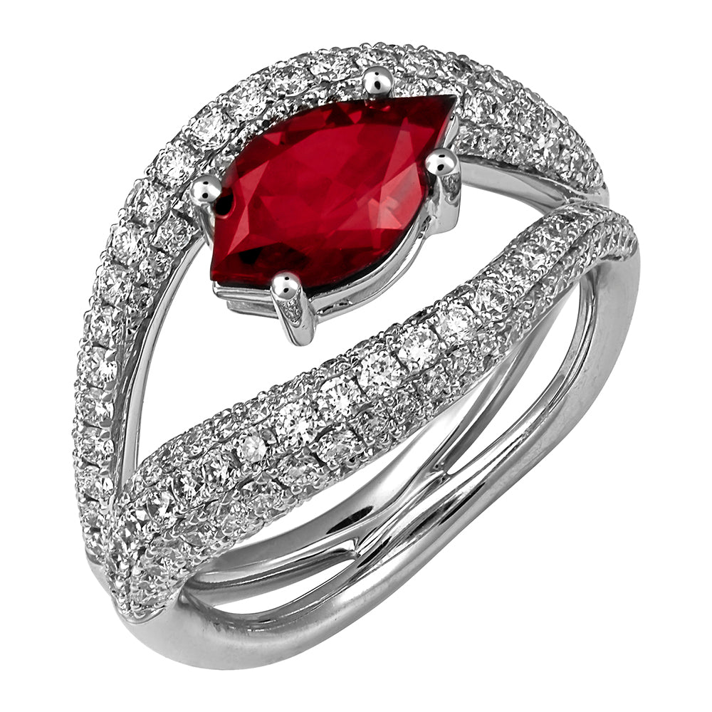 Chatham lab-grown ruby ring, style CR14859WRU