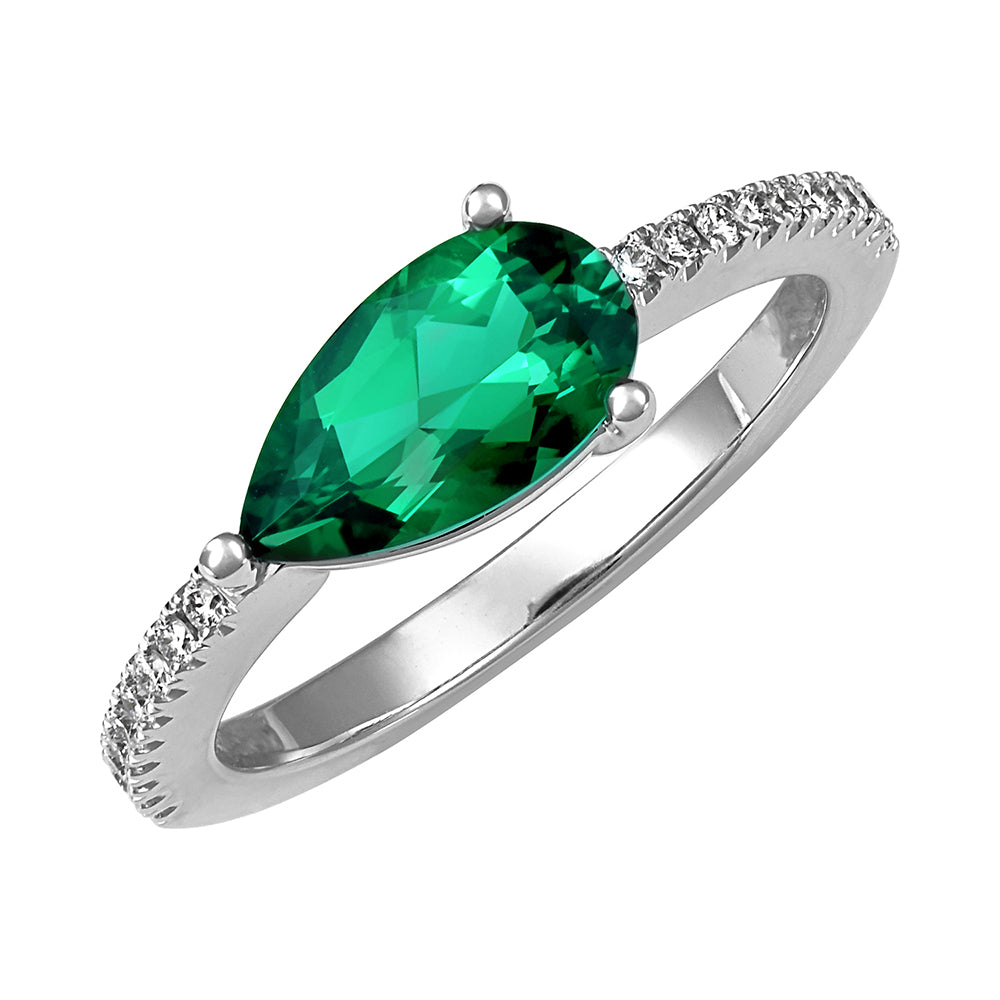 Chatham lab-grown emerald ring, style CR14864WEM