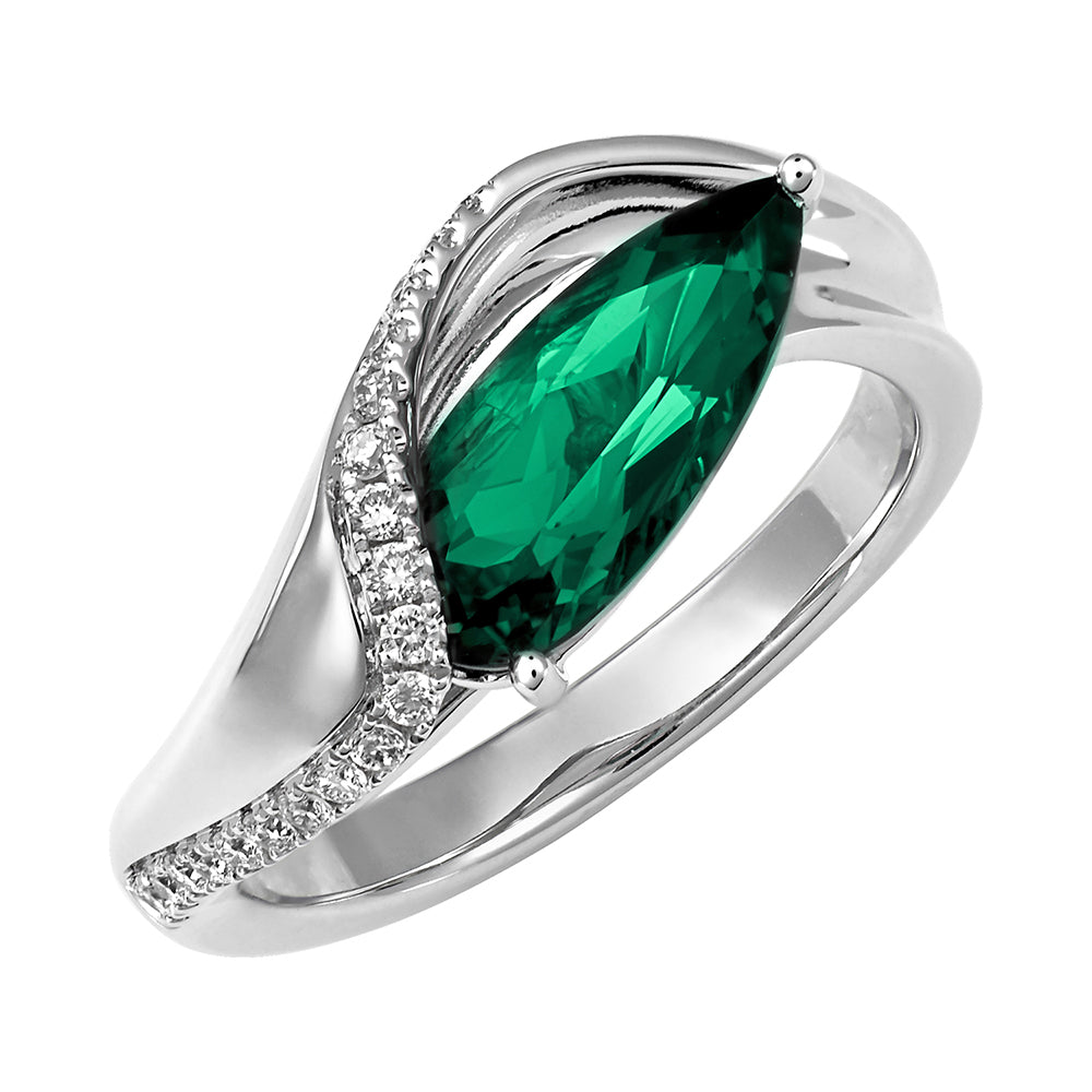 Chatham lab-grown emerald ring, style CR14866WEM