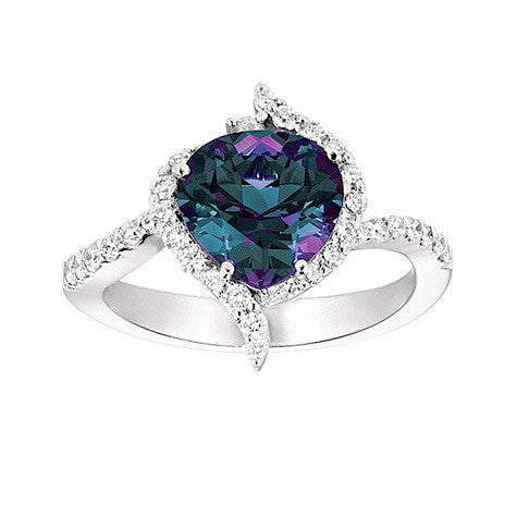Chatham lab-grown alexandrite ring, style CR6656WAL
