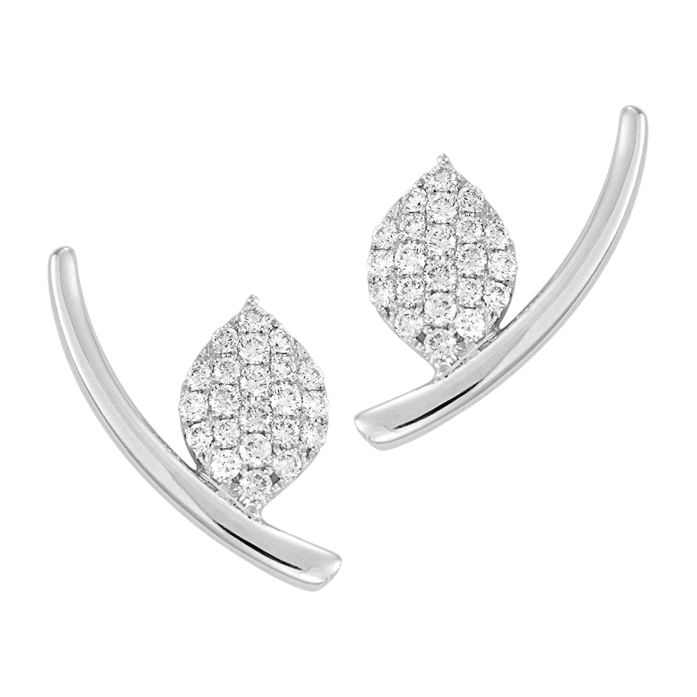 Chatham lab-grown diamond earrings in 14k white gold, style FDE4499W