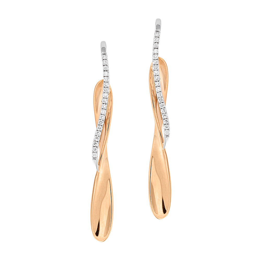 Chatham lab-grown diamond earrings in 14k white gold, style FDE4505RW