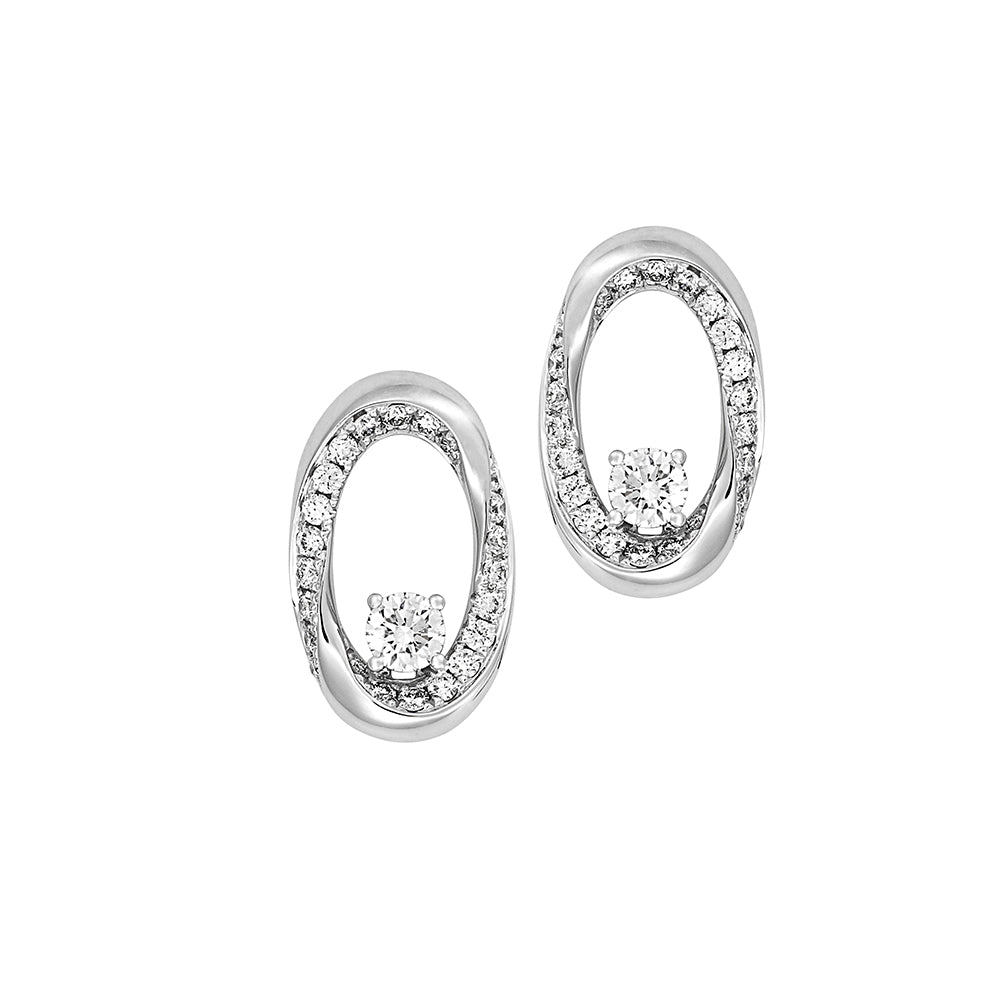 Chatham lab-grown diamond earrings in 14k white gold