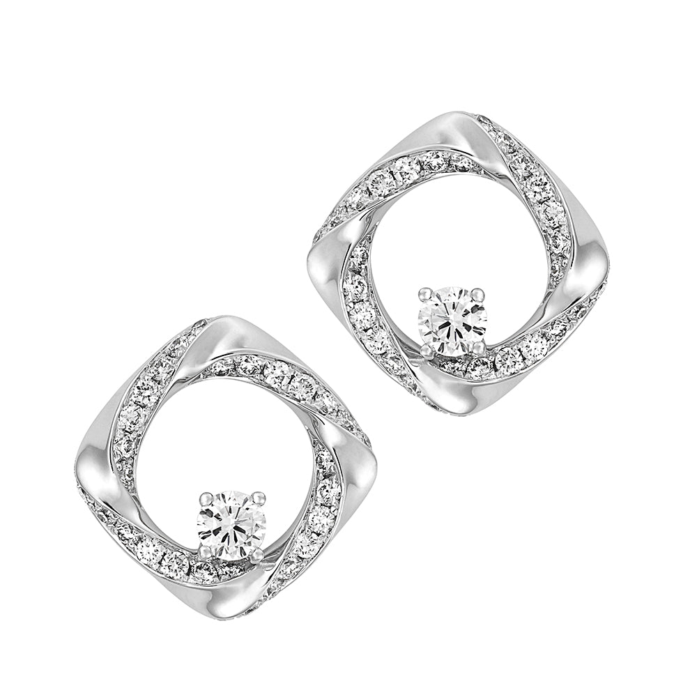 Chatham lab-grown diamond earrings, style FDE4618W