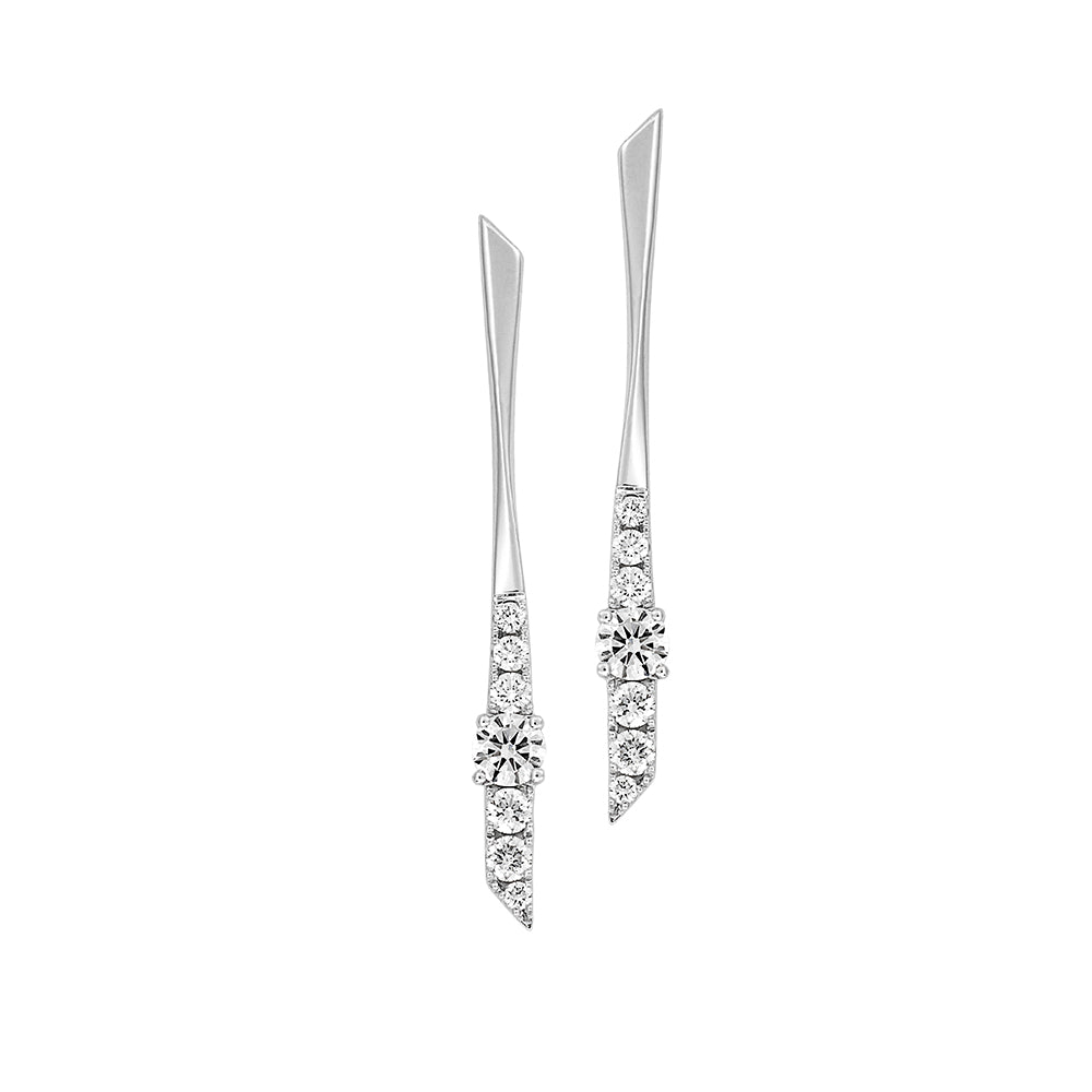 Chatham lab-grown diamond earrings, style FDE4628W