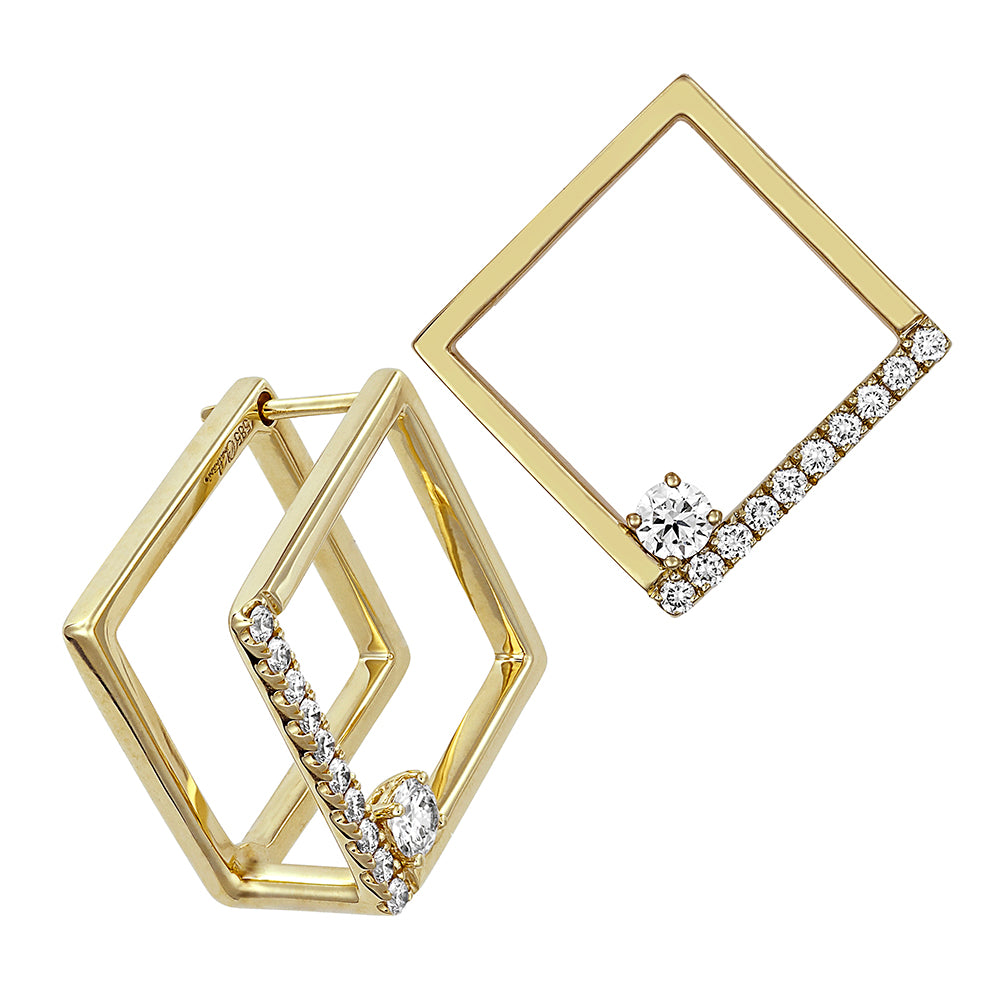 Chatham lab-grown diamond earrings, style FDE4630Y