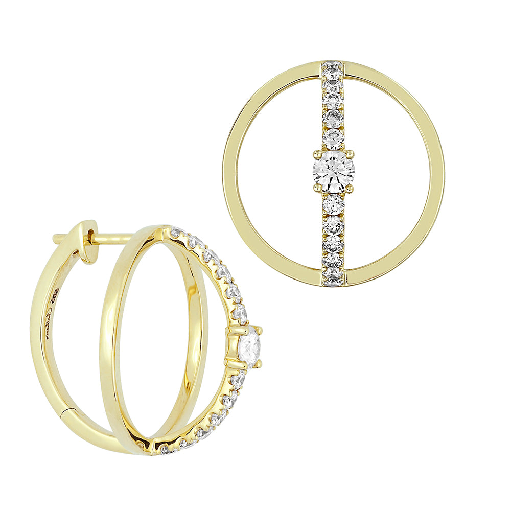 Chatham lab-grown diamond earrings, style FDE4634Y