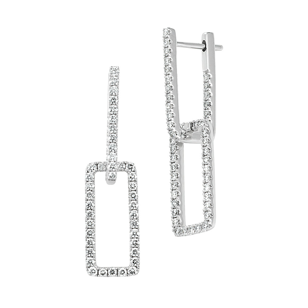 Chatham lab-grown diamond earrings in 14k white gold, style FDE4748W