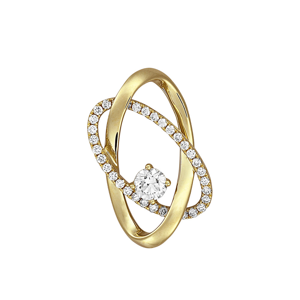 Chatham lab-grown diamond pendant in 14k yellow gold, style FDP4929Y
