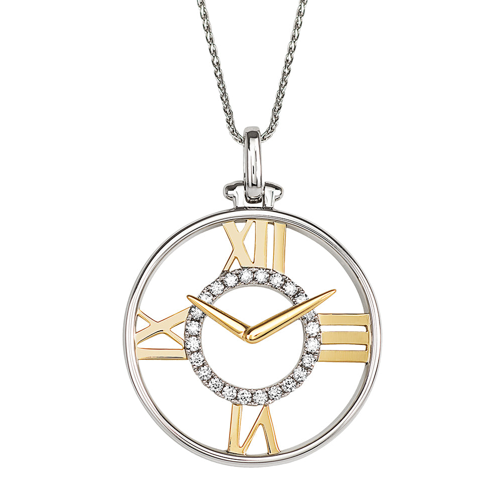 Chatham lab-grown diamond clock pendant