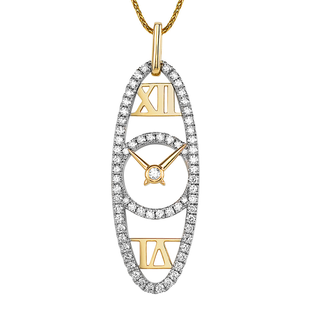 Chatham lab-grown diamond clock pendant, style 1