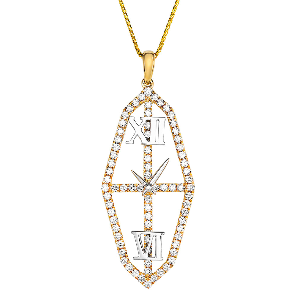 Chatham lab-grown diamond clock pendant, style 2