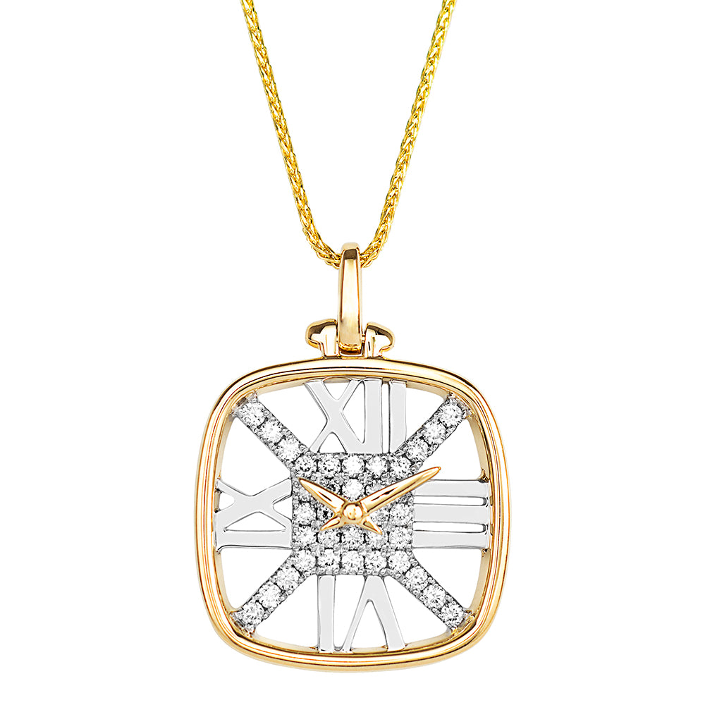 Chatham lab-grown diamond clock pendant, style FDP5090YW