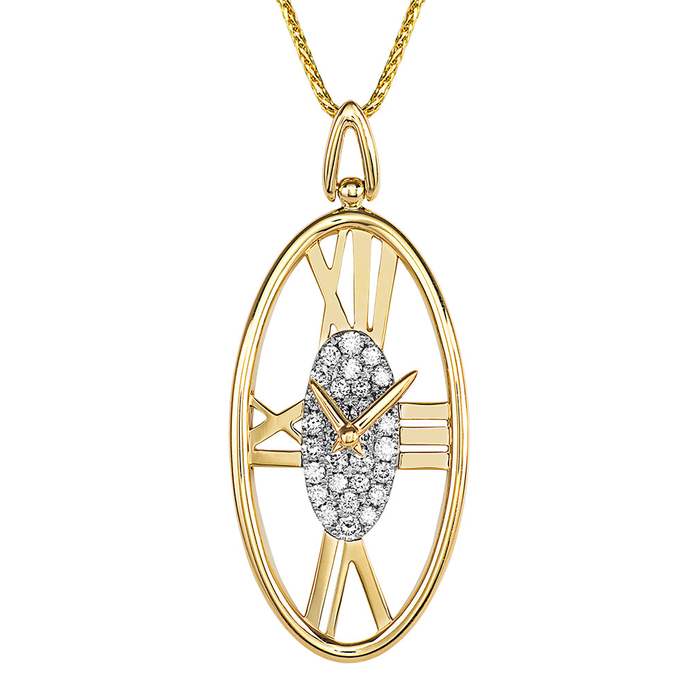 Chatham lab-grown diamond clock pendant, style 6