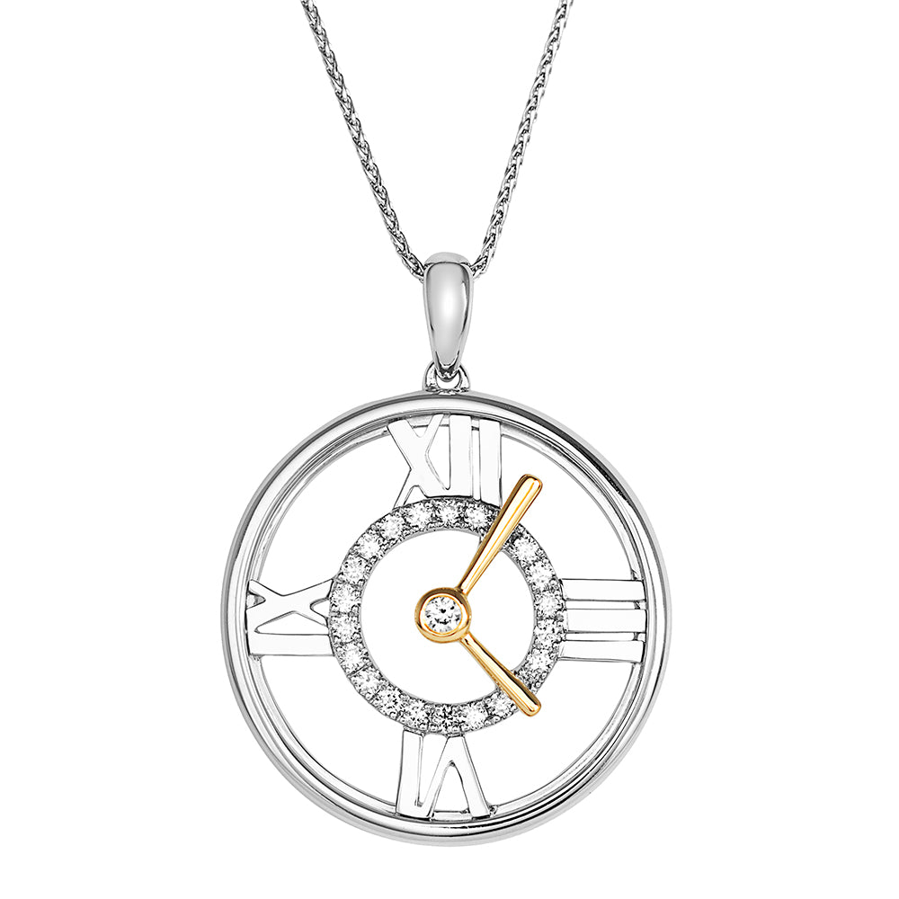 Chatham lab-grown diamond clock pendant, style 7