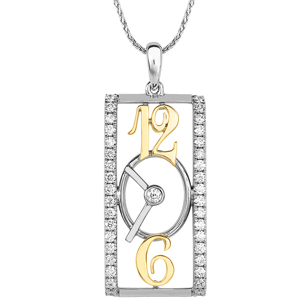 Chatham lab-grown diamond clock pendant, style FDP5094WY