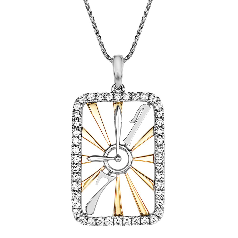 Chatham lab-grown diamond clock pendant, style FDP5095WY