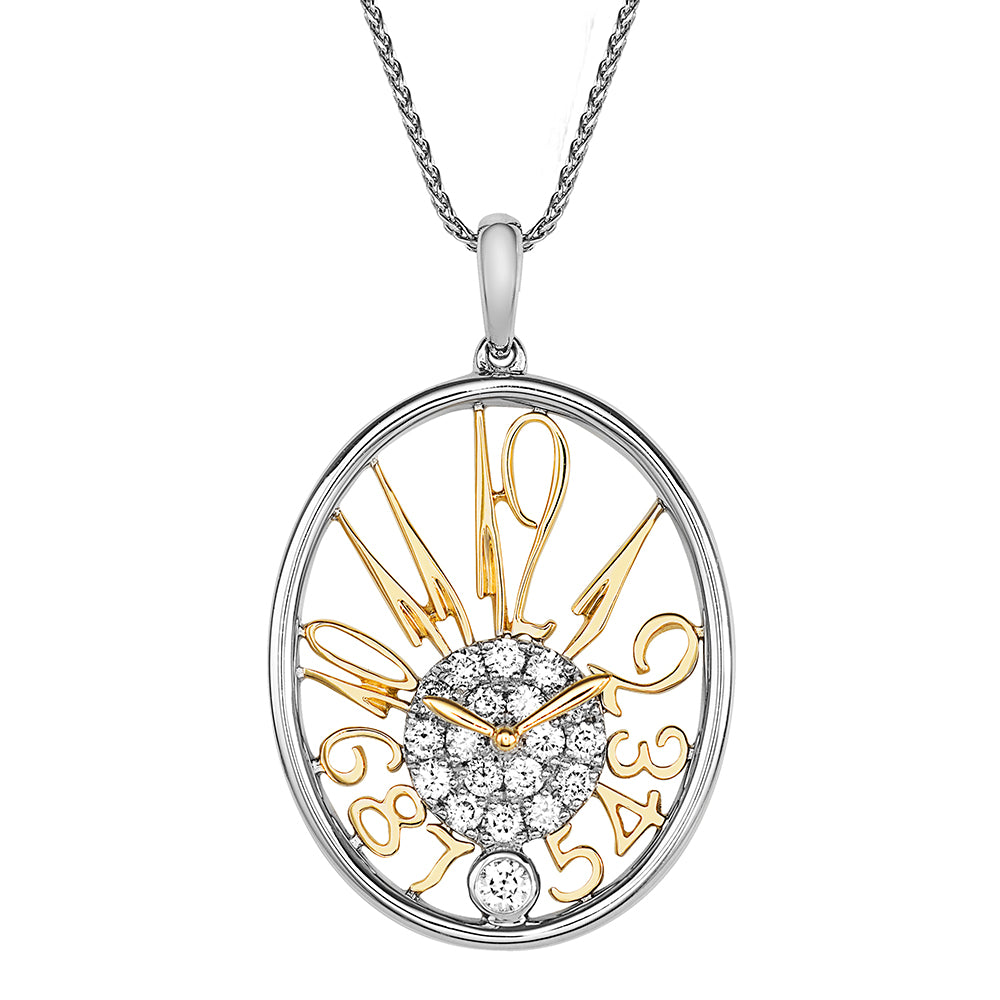 Chatham lab-grown diamond clock pendant, style FDP5096WY