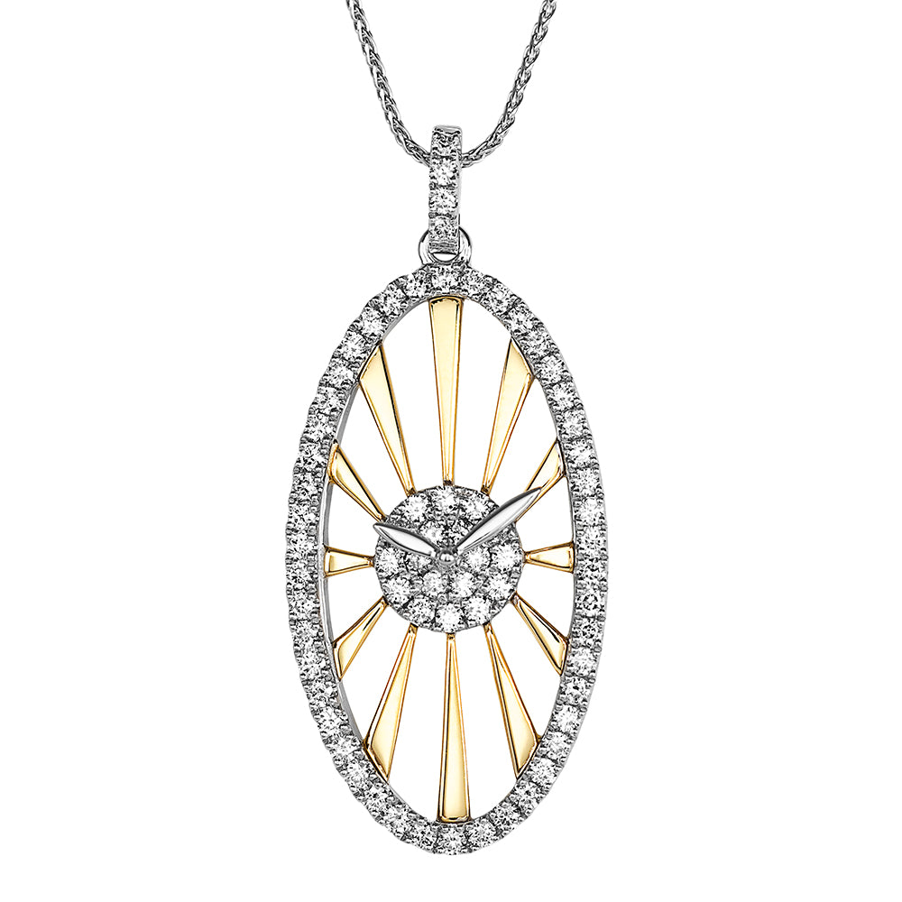 Chatham lab-grown diamond clock pendant, style 4